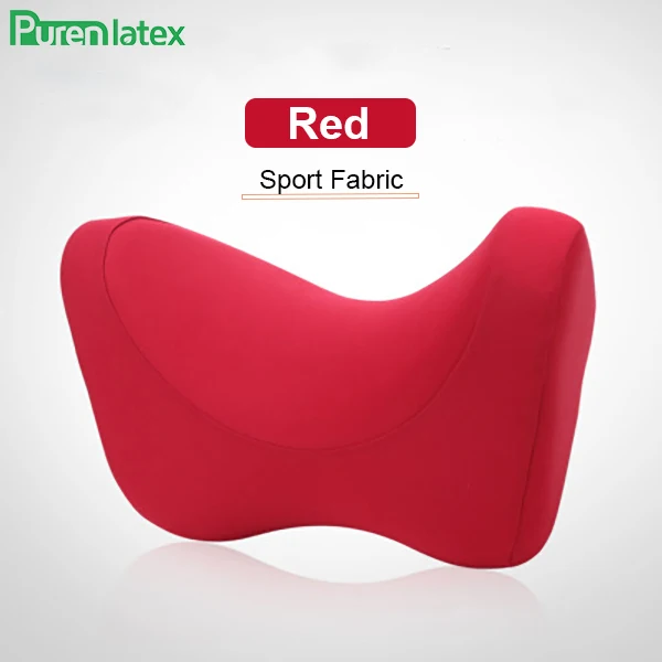Purenlatex Автомобильная подушка для шеи эргономичная пена памяти авто подголовник сиденья дорожная подушка для шеи облегчение боли шейки шеи поддержка - Цвет: Red1Piece
