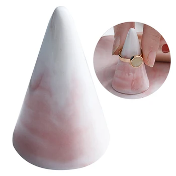 

Jewelry Storage Marble Decor Gold Ceramic Retail Stores Portable Crafts Keep Tidy Bedroom Home Finger Cone Tray Ring Holder