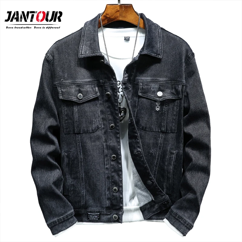 

2020 New Denim Jacket Men Retro deer Basic Coat Streetwear Hip Hop Bomber Jacket Cowboy Men's Jacket Chaqueta Hombre m-4XL