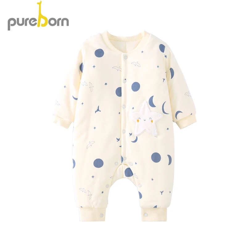 Pureborn новорожденный младенец унисекс Детский комбинезон восхитительный