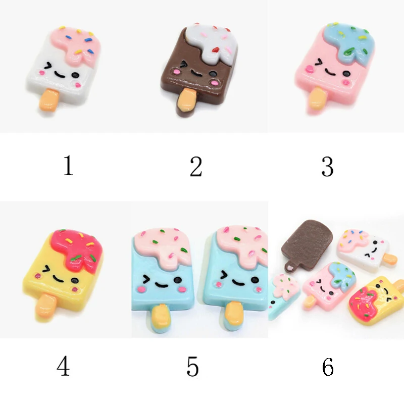 

1/5pcs/lot Dolls Miniature Pretend Toy Mini Ice Cream Bar Resin DIY Crunchy Ice-lolly Simulation Food For Dolls Accessories