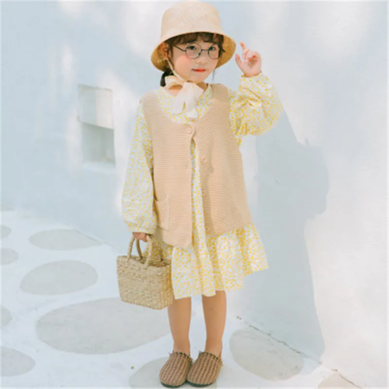 beige Cardigan only Кардиган для маленьких мальчиков и девочек; осенний хлопковый свитер; Верхняя одежда для маленьких детей; вязаный свитер для мальчиков и девочек; куртки без рукавов - Цвет: beige Cardigan only