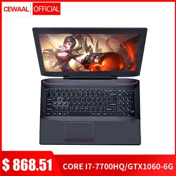 

15.6" Laptop Intel Core i7-7700HQ Quad Core NVIDIA GTX1060-6G DDR4 8GB+512GB SSD Win10 Metal Notebook HDMI Gigabit RJ45 5G WIFI