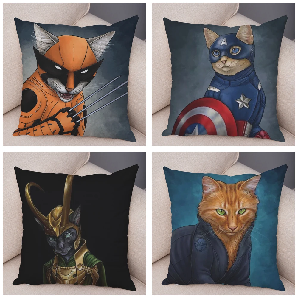 Супер мягкий короткий плюшевый Кот Marvel супергерой наволочка чехол «Железный человек» Spider-man 45*45 см наволочка для дивана наволочка для