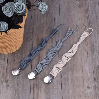 

Baby Cotton Tassel Pacifier Chain Simple Hand Made Crochet Pacifier Clip For Newborn Teething Soother Chew Dummy Clips