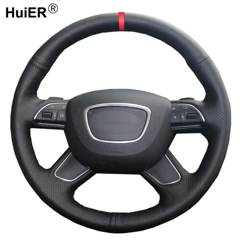 A Mano Da Cucire Copertura Del Volante Dell'Automobile Volant Fonda Volante Per Audi A3 8V Sportback A4 B8 Avant A6 C7 A8 D4 Q3 8U Q5 8R Q7 4L