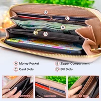 FOXER Women Split Leather Wallet Bifold Clutch Bag with Wristlet Fashion Card Holder Coin Purse Cellphone Bag Female Money Bag - Image 4