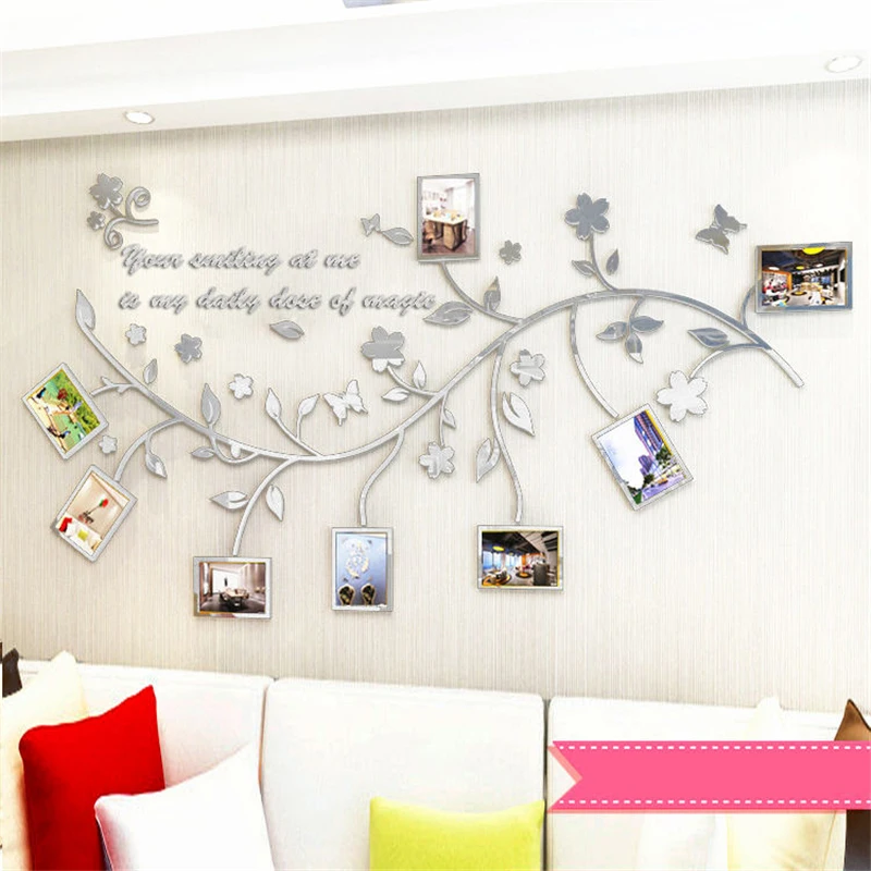 Family Photo Display Wall Stickers Home TV Sofa Background Decor Wall Decals Removable DIY Photo Tree Stickers Acrylic Wallpaper image_2