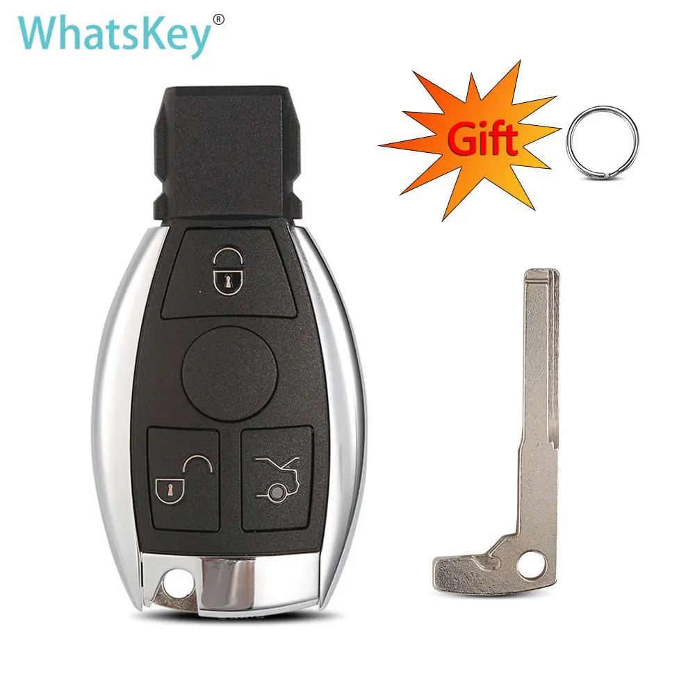 WhatsKey 3 Button Smart Remote Key Shell For Mercedes Benz A C E S Class W211 W245 W204 W205 W212 CLA BGA Key Case Year 2010+