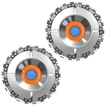 

4 In.Grinder Disc 22-Teeth Steel Chainsaw Blade Wood Carving Disc for Cutting and Shaping, 5/8 inch Arbor, Fits 4 inch or 4-1/2