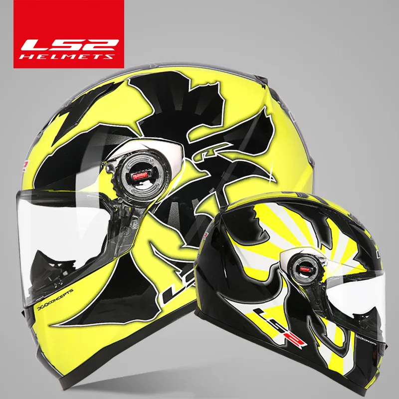 LS2 global store LS2 FF358 Полнолицевой мотоциклетный шлем, мотоциклетный шлем для кросс-гонок, Сертификация ECE, Мужской и Женский шлем casco moto casque - Цвет: yellow warrior