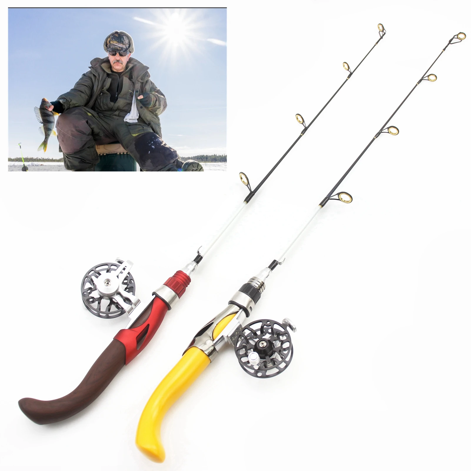 

65 см, удочка для подледной рыбалки с катушкой, удочка для зимней рыбалки, удилище для подледной рыбалки, супержесткое удилище для комбинирования с катушкой для ловли крупной рыбы, удочка для подледной рыбалки