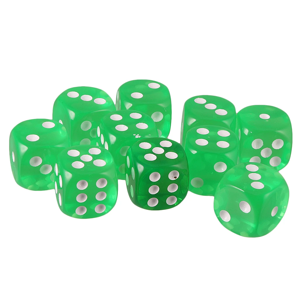 10pcs 16mm Six-sided D6 Dice for Dungeons & Dragons D&D TRPG Dices Party Gambling Dices Game Digital Dices