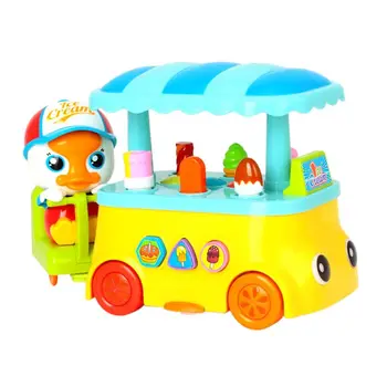 

Colorful ice cream truck with music lighting electric children's puzzle toy