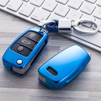 

TPU Car Key Case Key Cover Protection For Audi Q7 C6 A7 A8 R8 A1 A3 A4 A5 Shell Car-Styling Accessories Key Case for Car