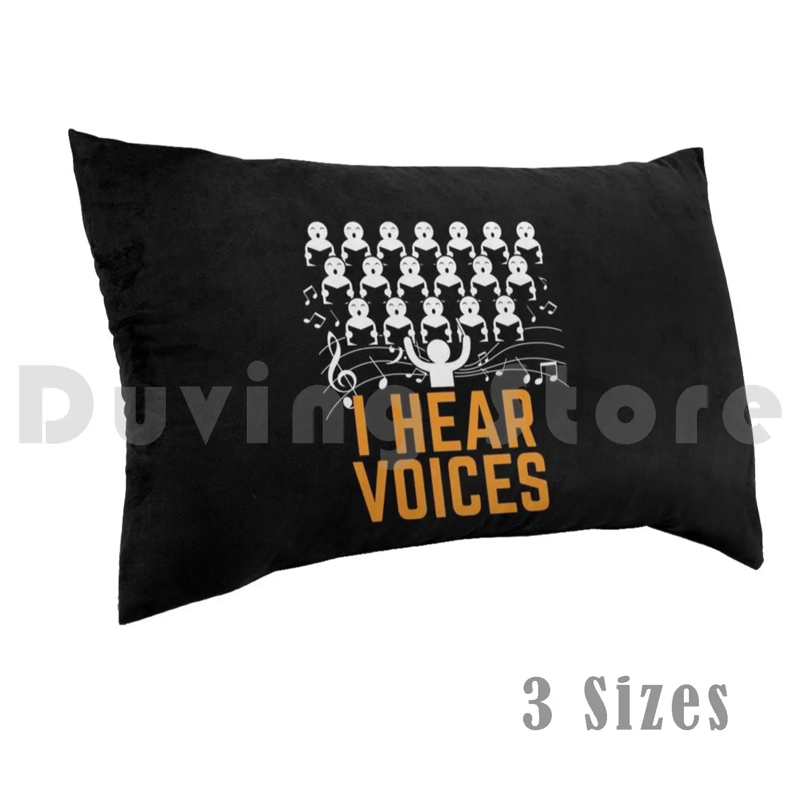 

I Hear Voices Choir Music Teacher Gift Pillow Case Printed 35x50 Musical Notes I Hear Voices Choir Choirmates