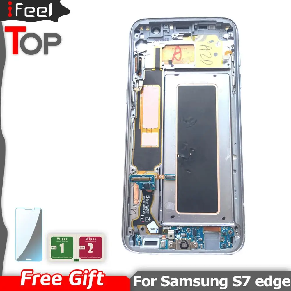 Дигитайзер сенсорного ЖК-экрана в сборе с рамкой для SAMSUNG Galaxy S7 edge g935 g935f g935fd