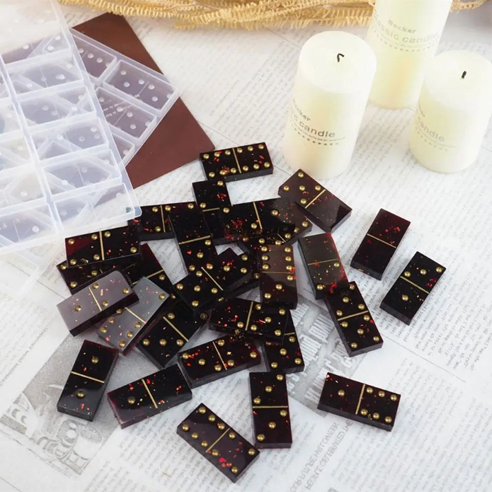 

Silicone Resin Molds Dot Dominoes Mold Reusable Domino Resin Mould for Domino Games or DIY Crafts