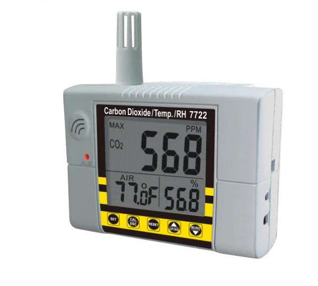 

Taiwan Original AZ7722 Wall-mounted Carbon Dioxide CO2 Gas Detector Temperature Humidity RH Meter with Alarm AZ-7722 AZ 7722