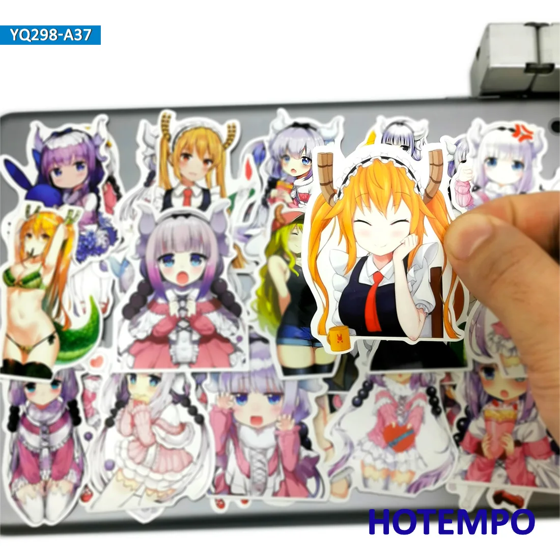 37 шт., милые аниме-наклейки Miss Kobayashi's Dragon Maid для девочек, для мобильного телефона, ноутбука, багажа, чехол, Kawaii, Мультяшные наклейки