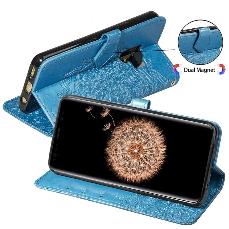 For Samsung S10 S9 S8 A6 Plus S7 A6 2018 Case Luxury Leather Phone Case For Samsung Galaxy S9 S10 Plus Flip Magnetic Wallet case samsung silicone cover