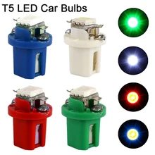 

10Pcs T5 B8.5D LED Car Dash Bulbs 5050 SMD Dashboard Instrument Light 12V Interior Lamp Red Blue Green Yellow Low Heat Generated