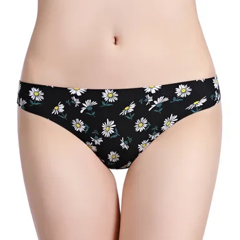 

sexy beautiful thong floral seemless Printed Breathable women underwear Panties Cotton Bottom briefs G string new popular