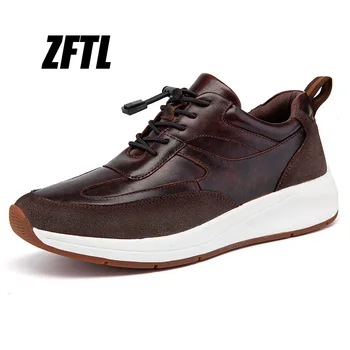 

ZFTL Men's casual shoes genuine leather 2020 new man sports shoes male running shoes Cowleather Thick sole walking shoes