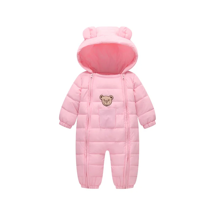 

CYSINCOS Winter Baby Thicken Cartoon Romper Bear Hooded Jumpsuit Newborn Warm Snowsuit Infant Thermal Overalls Toddler Pajamas