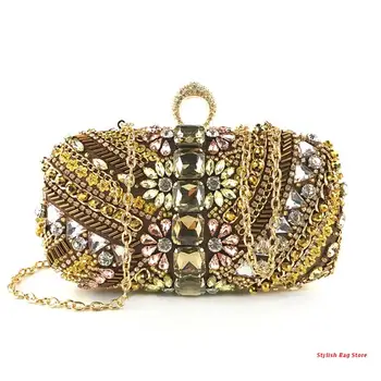 

Stylish Beaded Clutch Evening Bags for Women Formal Bridal Wedding Purse Prom