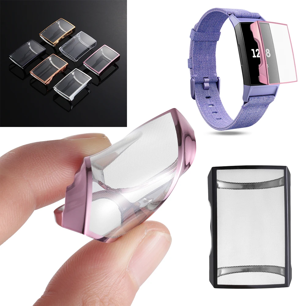 Мягкий ТПУ чехол, силиконовый защитный прозрачный чехол, чехол для Fitbit Charge 3 Band Smart Watch, защита экрана, новинка, 6 цветов