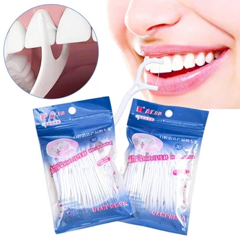 

One Pack Ultrafine High Tension Rod Portable Floss Toothpick Teeth Cleaner Flat Wire Sutures 30 Pieces A Lot