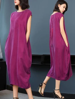 

2020 Women's Dress Summer Fashion Temperament Loose Was Thin Plus Size Retro High-end Casual Fashion Vestidos Long Dress WF99