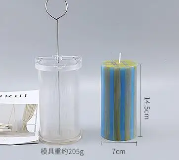 7x14 candle mold DIY ручной работы Полосатый плед свеча делая прессформы цилиндрической формы diy руководство формы для семьи дома dec lz50 - Цвет: 7x14 candle mold