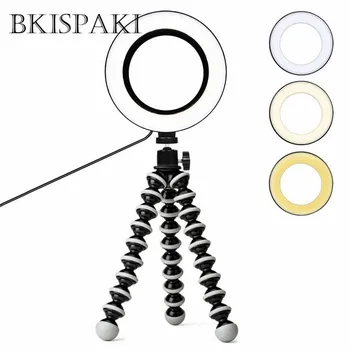 

Dimmable LED Selfie Ring Light Youtobe Photography Studio Phone Video With MiNi Tripod USB Plug Live Streaming Makeup Ring Lamp
