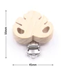 5Pcs/Lot Food Grade Beech Wooden Clip Animal Heart Shape Dummy Clip for Baby Teething Pacifier Chain Holder DIY Accesories 2