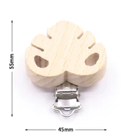 5Pcs/Lot Food Grade Beech Wooden Clip Animal Heart Shape Dummy Clip for Baby Teething Pacifier Chain Holder DIY Accesories 2