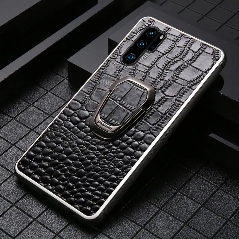 Чехол из натуральной кожи для телефона Huawei P30 Pro P20 Mate 20 Магнитный чехол с кольцом и
