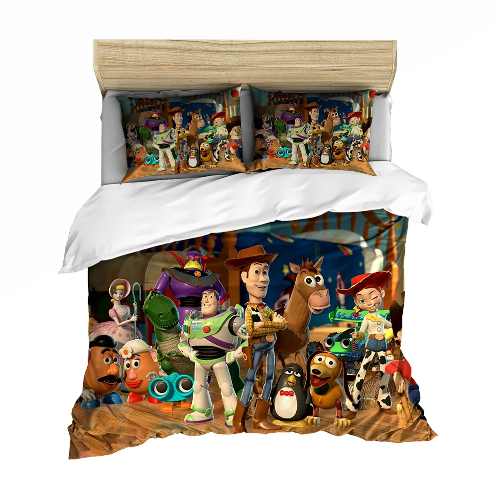 A Disney Toy Story Шериф Вуди Базз Лайтер постельный комплект одеяло пододеяльники наволочка детская спальня Decora Мальчики кровать односпальная королева - Цвет: A
