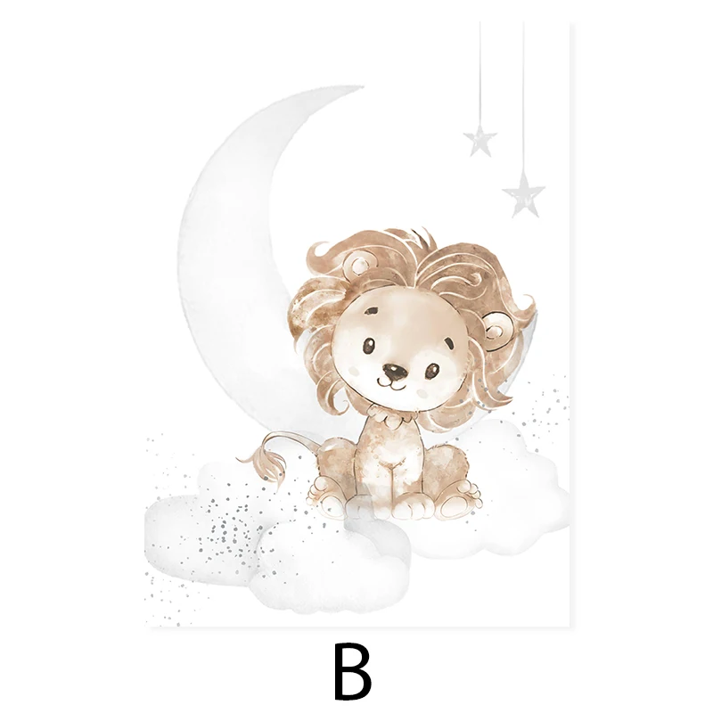 Animal-Deer-Lion-Monkey-Elephant-Nursery-Poster-Wall-Art-Canvas-Painting-Picture-Kid-Bedroom-Living-Room (5)