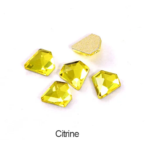 Citrine 20 шт 7 мм Алмазная форма K9 не горячая фиксация стразы с плоской задней стороной для дизайна ногтей Стразы стеклянные хрустальные стразы для украшения ногтей B1338 - Цвет: Citrine