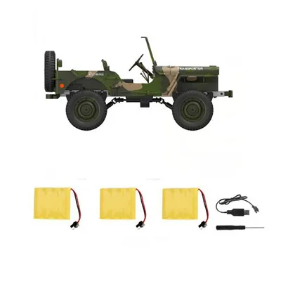 Eachine EC01 1/10 2,4G 4WD пульт дистанционного управления Rc автомобиль джедай транспортер камуфляж военный грузовик RTR игрушки - Цвет: With Three battery