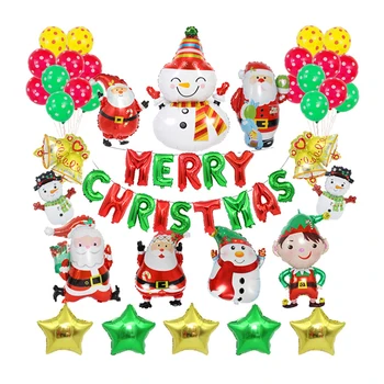 

Aluminum Film Balloon Christmas Santa Claus Snowman Christmas Tree Shape For Shopping Mall Party Christmas Party Decoration
