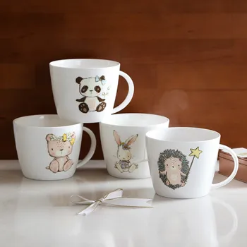 

Creative Kids Mug Cartoon Cute Print Coffee Ceramic Stackable Breakfast Mug Unique Milk Filizanki Do Kawy Drinking DE50MK
