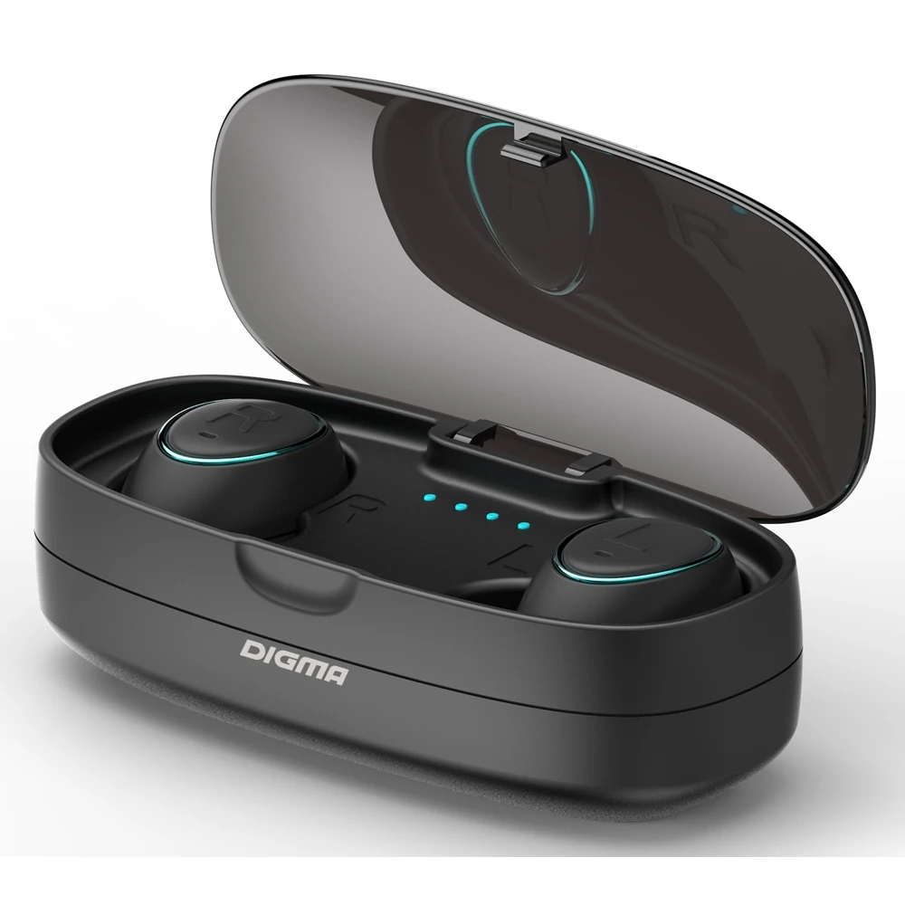 Гарнитура вкладыши Digma TWS-04 черный беспроводные bluetooth(кейс в компл