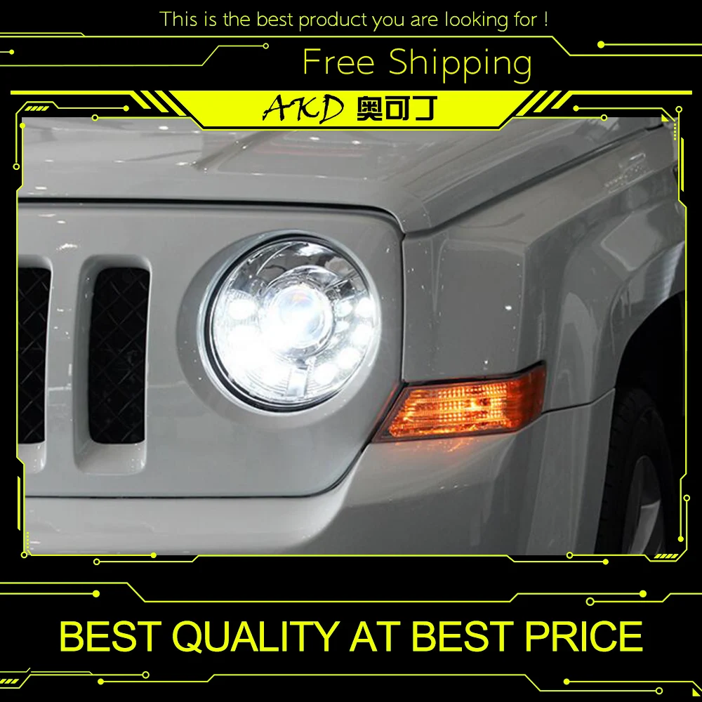 AKD автомобильный Стайлинг для Jeep патриот фары 2010 2014 светодиодный фонарь Патриот