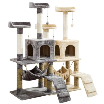 

Large Cat Climbing Frame Litter Tree One Sisal Column Shelf Jumping Scratching Board Toy Villa