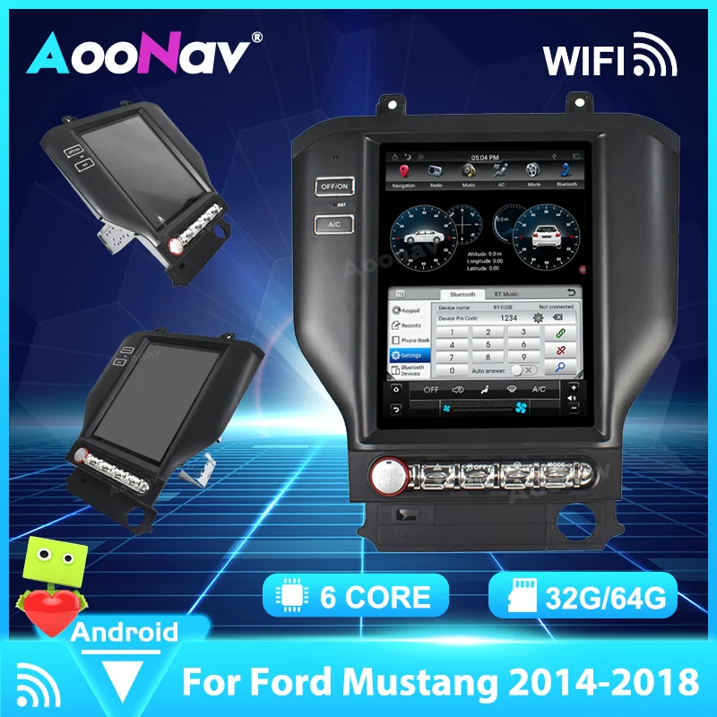 

Android 9.0 GPS tesla style Car Multimedia player For Ford Mustang 2015-2019 GPS Navigation autoradio stereo Player head unit