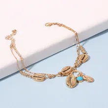 Летний день аксессуары в новом стиле европейский и американский стиль Сплав раковина ножной браслет креативный многослойный Богемский Браслет на лодыжку женский