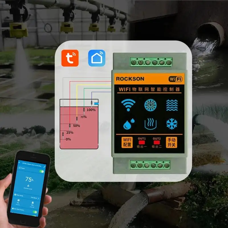 Other Security & Surveillance Tuya Smart Home Water Level Sensor WIFI Controller Leakage Flood